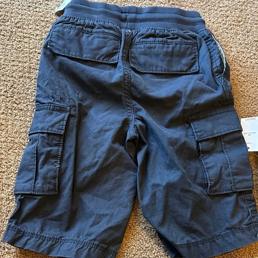 GAP Boys (3) Pairs of Casual Pull-On Shorts in Navy Blue and Tan Size XS (4-5)